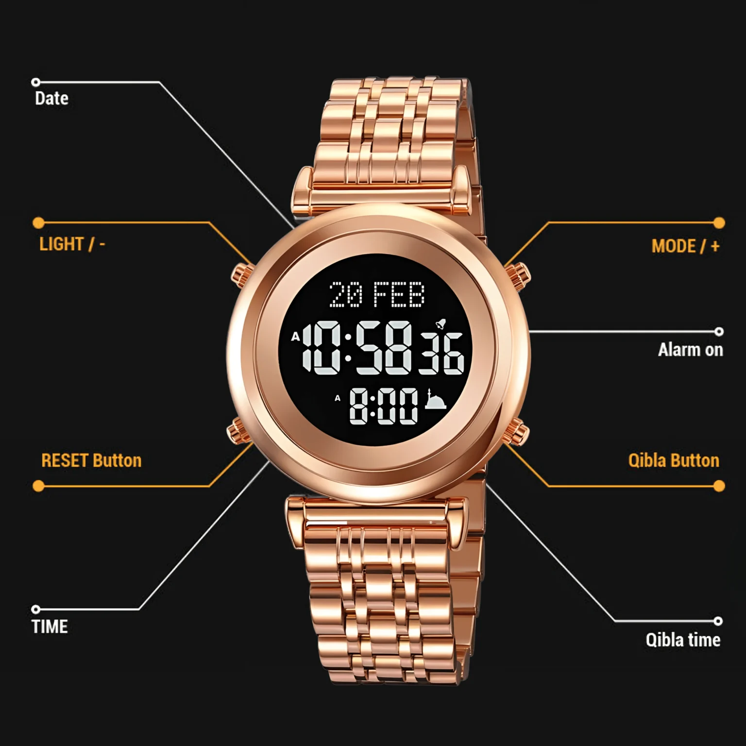 Elle Rose Gold Muslim Watch