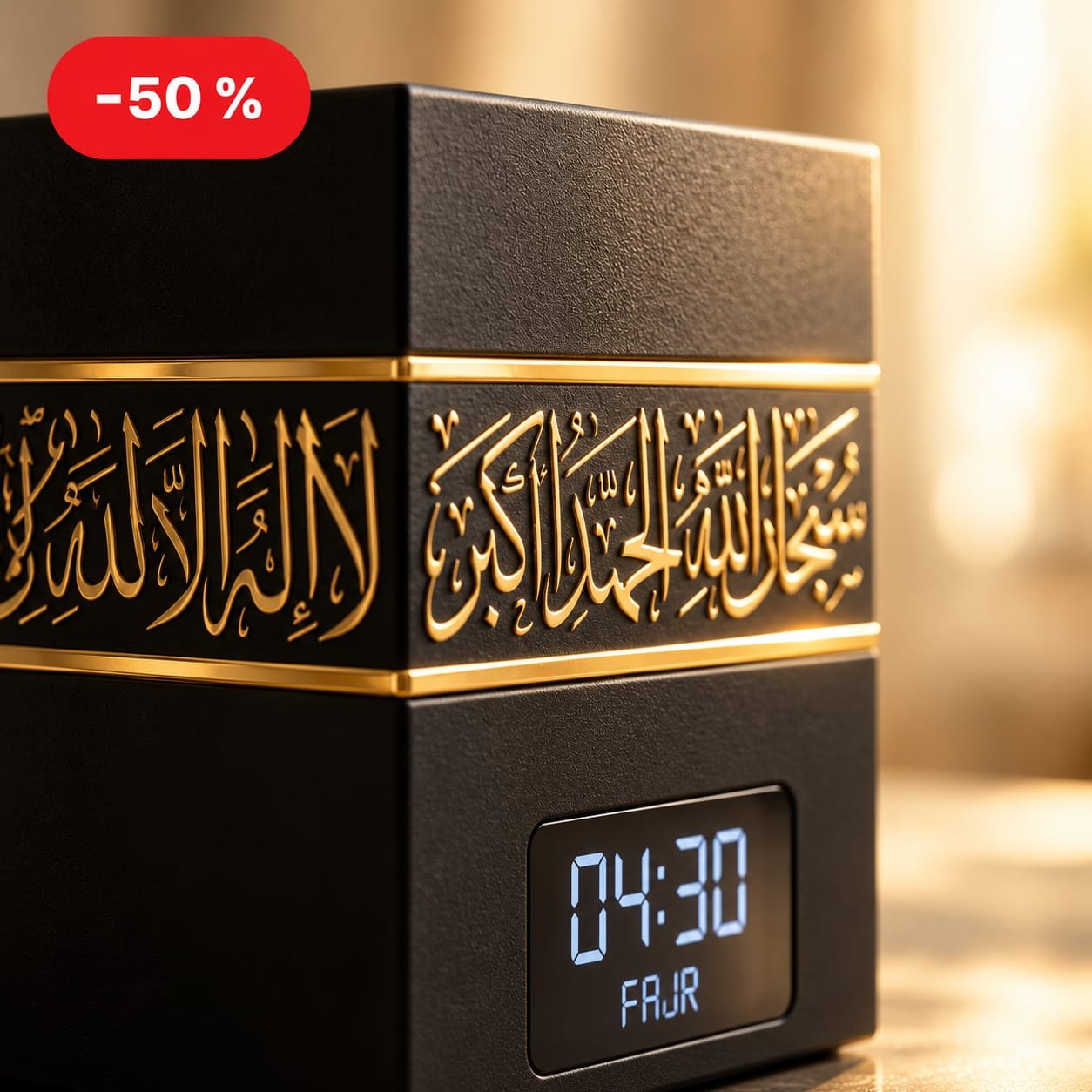 The Fajr Alarm Clock™ — Kaaba-Inspired Luminous Clock