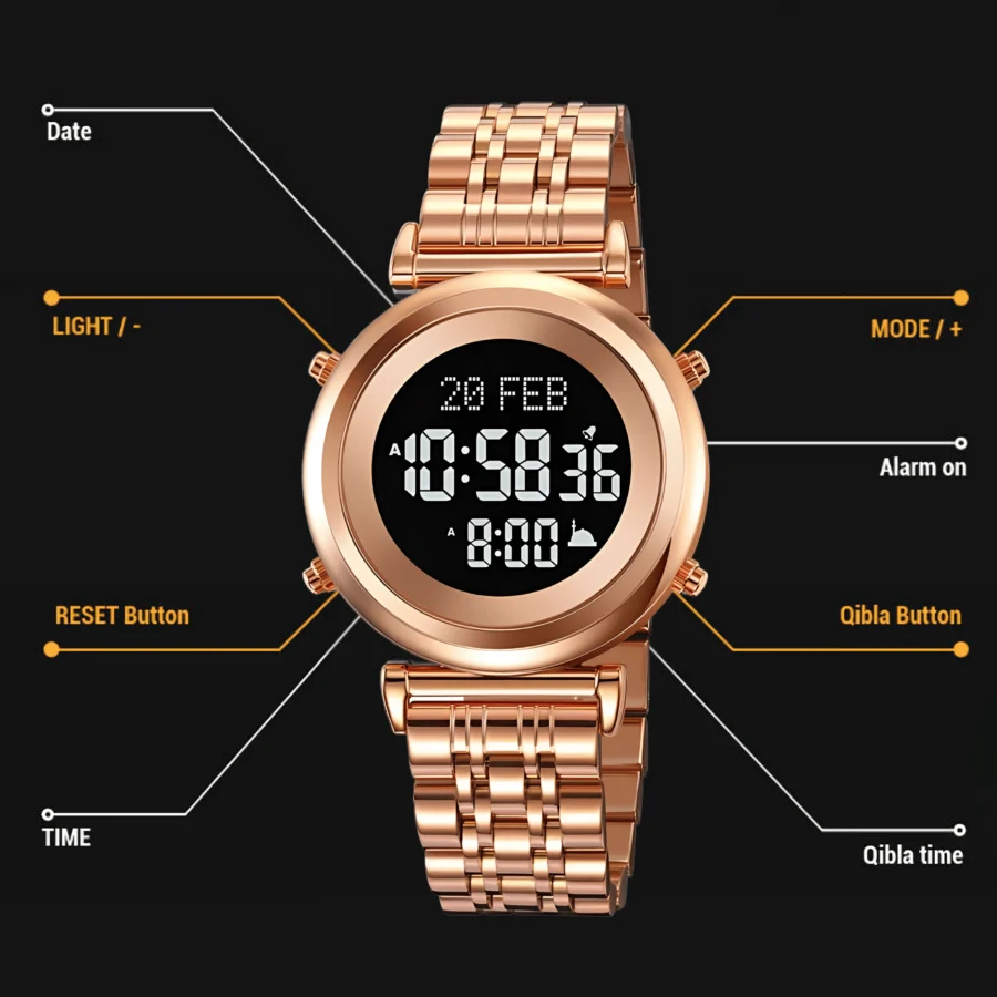 Elle Rose Gold Muslim Watch - Image 4